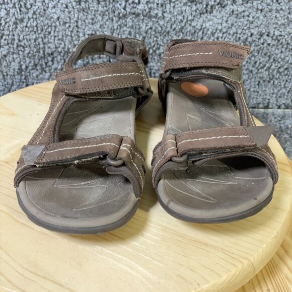Vionic Boyes Mens Sandals Size 8 Brown Leather Outdoor Trail Hiking Shoe Vibram main image 4